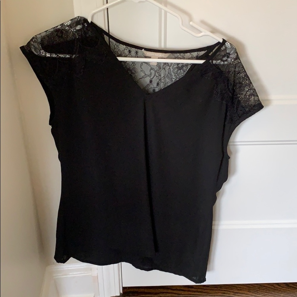 Black lace banana republic top